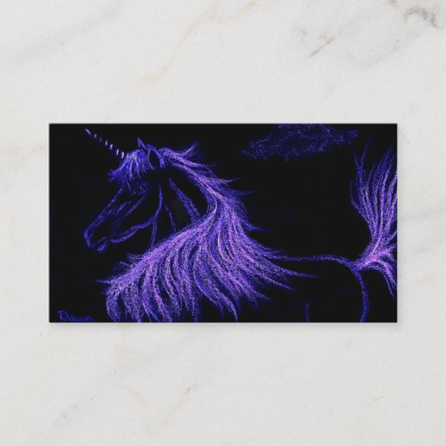 unicorn dreams  lavender business card (Front)