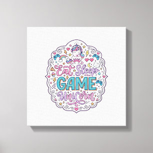 Unicorn Eat Sleep Game Unicorn Playful Print on De