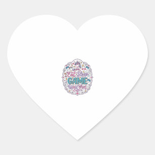 Unicorn Eat Sleep Game Unicorn Playful Print on De Heart Sticker