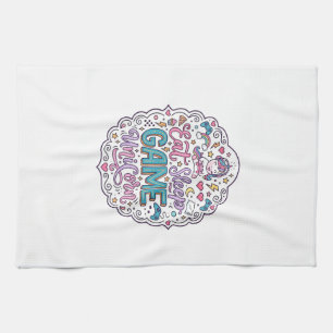 Unicorn Eat Sleep Game Unicorn Playful Print on De Kitchen Towel