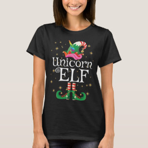 Unicorn Elf Girls Women Funny Matching Christmas E T-Shirt