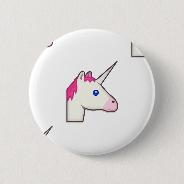 unicorn emoji 2 inch round button (Front)