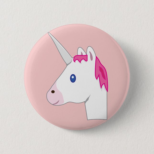 Unicorn emoji 2 inch round button (Front)