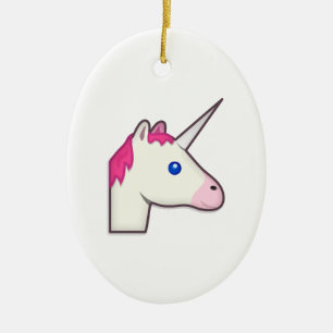 unicorn emoji ceramic ornament