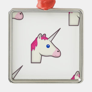 unicorn emoji metal ornament