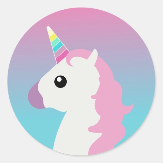  Unicorn  Emoji  Ombre Stickers  Zazzle ca