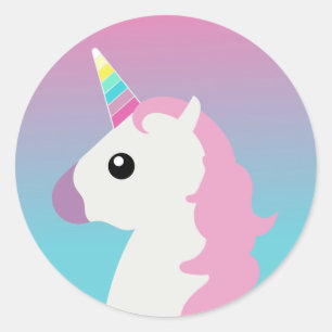 Unicorn Emoji Ombre Stickers