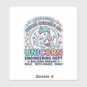 Unicorn Engineering Dept Bold Typography T-Shirt D