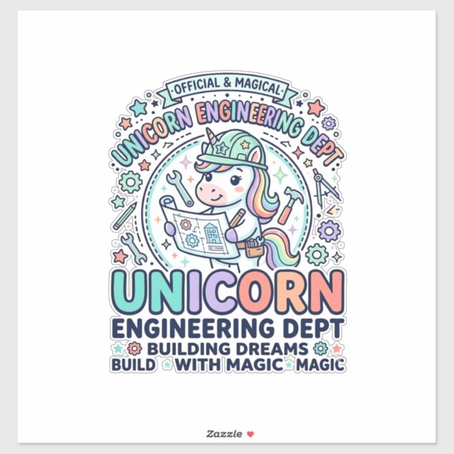 Unicorn Engineering Dept Bold Typography T-Shirt D (Sheet)