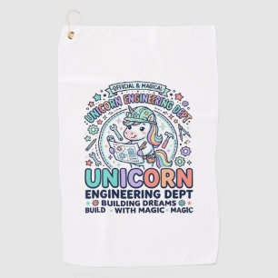 Unicorn Engineering Dept Bold Typography T-Shirt D Golf Towel