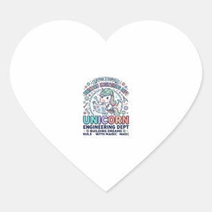 Unicorn Engineering Dept Bold Typography T-Shirt D Heart Sticker