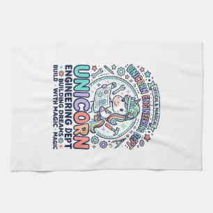 Unicorn Engineering Dept Bold Typography T-Shirt D Kitchen Towel