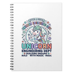 Unicorn Engineering Dept Bold Typography T-Shirt D Notebook