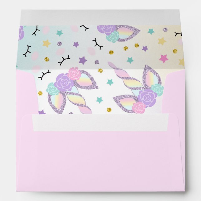 Unicorn Envelope Magical Unicorn Birthday Party (Back (Bottom))