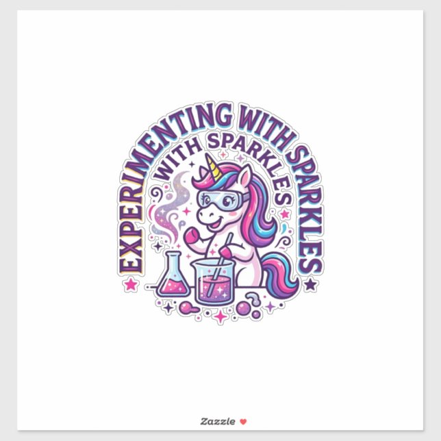 Unicorn Experimenting with Sparkles Commercial Cut (Sheet)