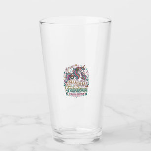 Unicorn Fa La La La Fabulous White Background Cute Glass