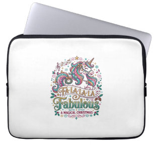 Unicorn Fa La La La Fabulous White Background Cute Laptop Sleeve