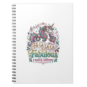 Unicorn Fa La La La Fabulous White Background Cute Notebook