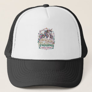 Unicorn Fa La La La Fabulous White Background Cute Trucker Hat