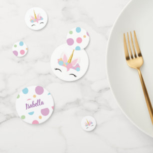 Unicorn Face and Name Table Confetti