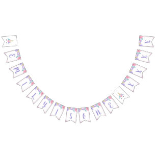 Unicorn Face Birthday Banner Personalized