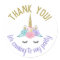 Unicorn Face Birthday Stickers Round Labels
