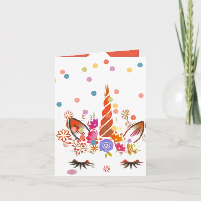 Unicorn Face Birthday Template (Front)