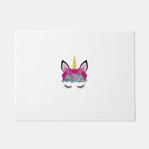 Unicorn Face Costume Magical Birthday Gift for Gir Doormat