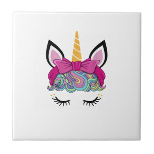 Unicorn Face Costume Magical Birthday Gift for Gir Tile