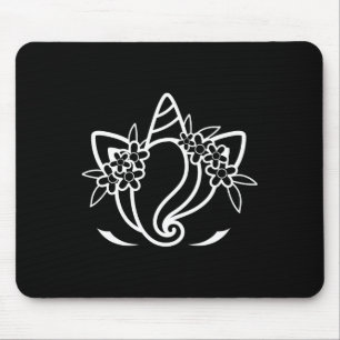 Unicorn Face Cute Eyelashes Sunday Easter Flowers  Mouse Pad
