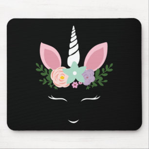 Unicorn Face Eyelashes Halloween Costume With Flow Mouse Pad