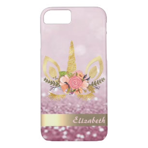 Unicorn Face Glitter Bokeh - Personalized Case-Mate iPhone Case