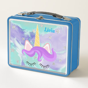 Unicorn face Personalized  metal lunch box