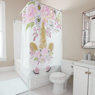 Unicorn Face Pink Peony Floral WhimsicalArtwork™