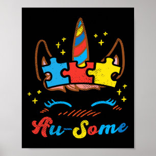 Unicorn Face Puzzle Autism Awareness Asl Girls Gif Poster