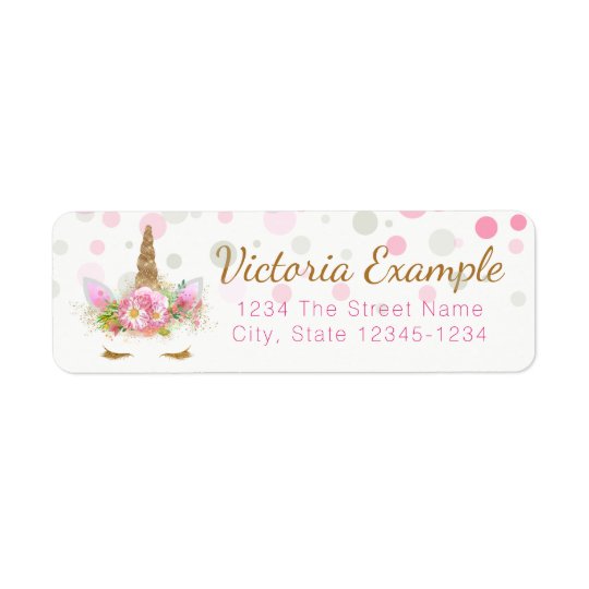Unicorn Face Return Address Labels