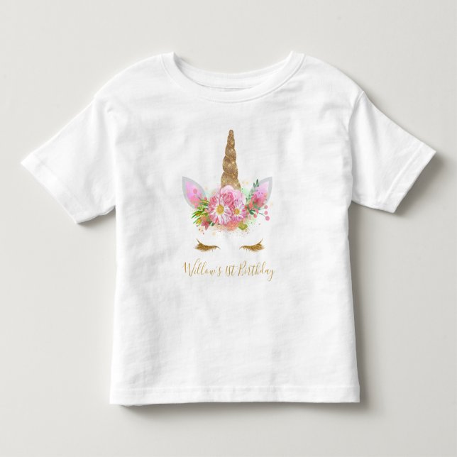Unicorn Face Ruffle T-Shirt (Front)