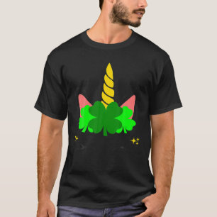 Unicorn Face St Patrick's Day Girls T-Shirt