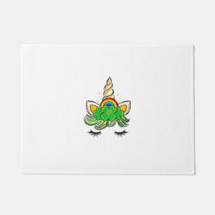Unicorn Face St Patrick's Day Irish Girls Kids T-S Doormat