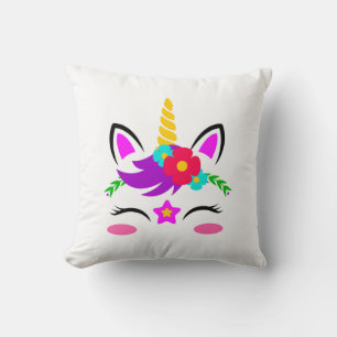 Unicorn Face Throw Pillow
