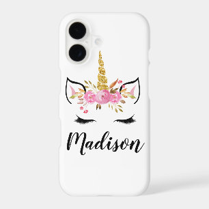 Unicorn Face With Eyelashes Personalized Name
