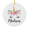 Unicorn Face With Eyelashes Personalized Name