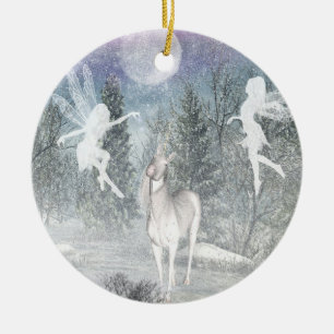 Unicorn Fae magic Christmas Ornament