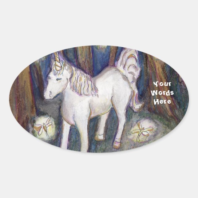 Unicorn & Fairies Forest Art Custom Decal Stickers (Front)