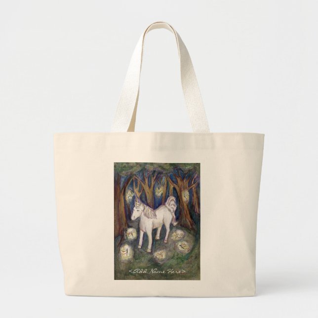 Unicorn Fairy Personalized Name Custom Tote Bag (Front)