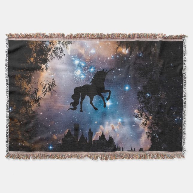 Unicorn fairytale throw blanket (Front)