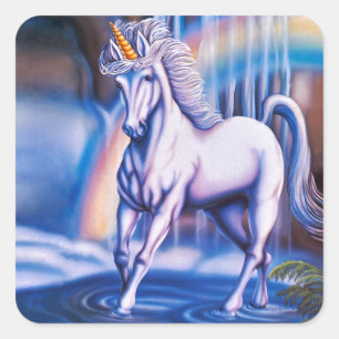 Unicorn Falls Square Sticker