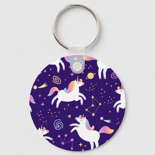 Unicorn Fan Club pattern Keychain (Front)