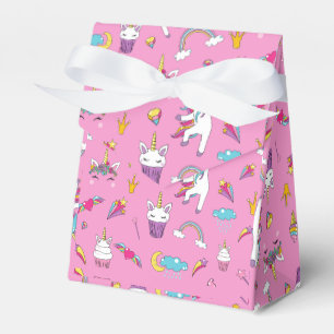 Unicorn Fan Club pattern Pink Favor Box