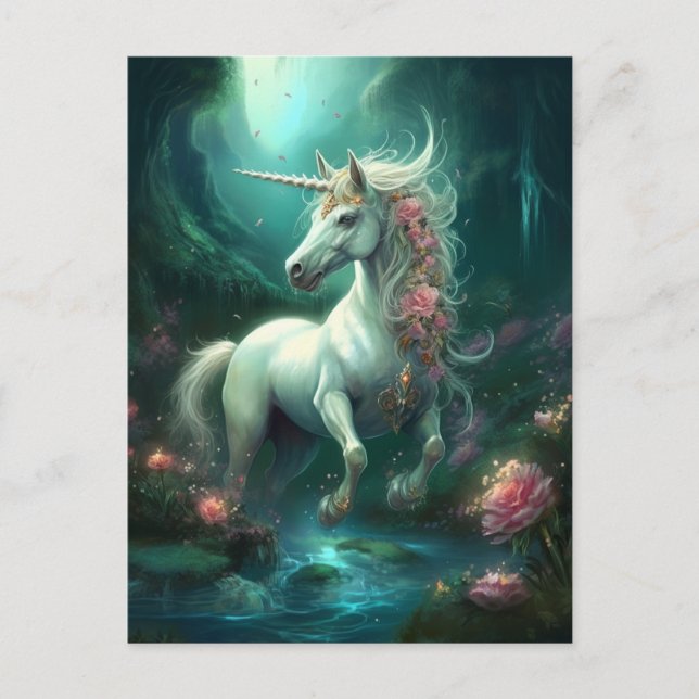 Unicorn Fantasy Art Postcard (Front)